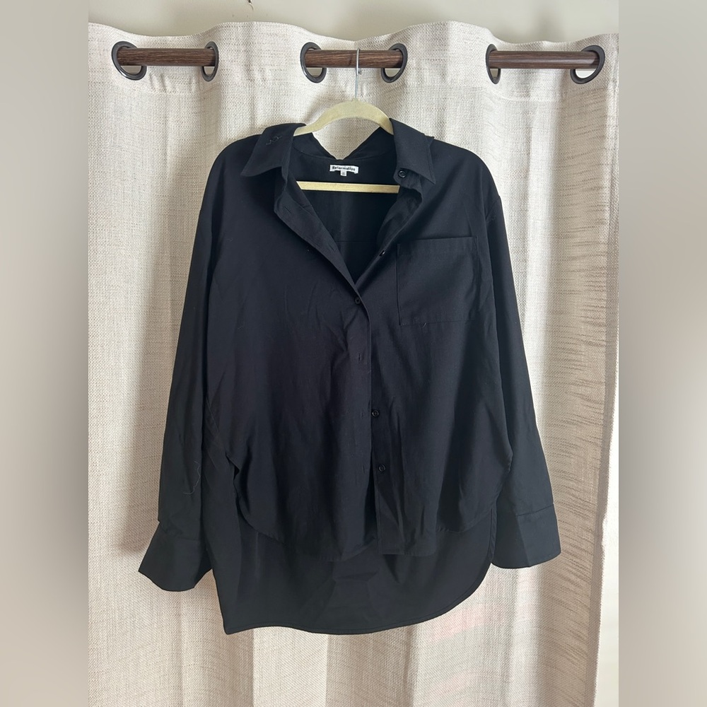 Reformation black buttondown